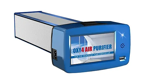 Blue Oxy 4 Air Pruifier with a screen and usb port