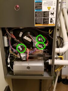 Inside a high efficient furnace and the air switches